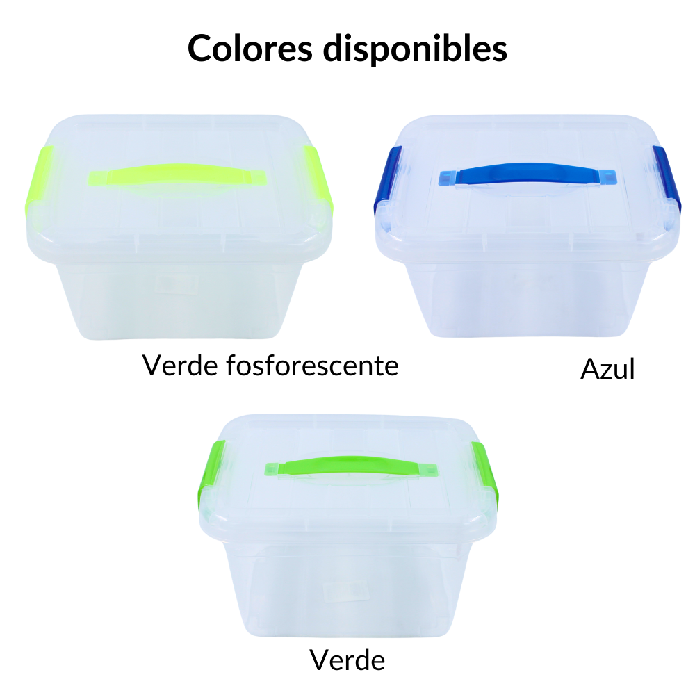 Caja de plástico transparente Venecia 6 litros