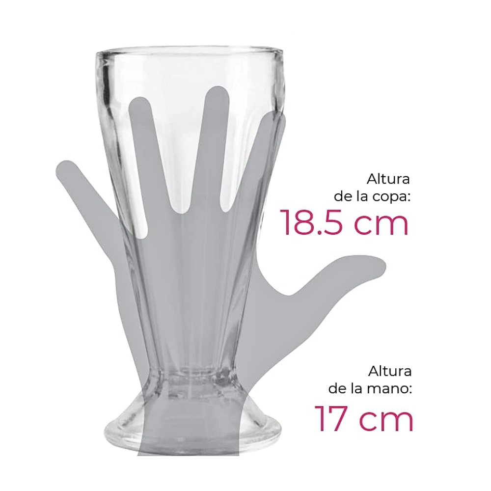 Copa de vidrio para malteada - multiusos 400 ml Glassia