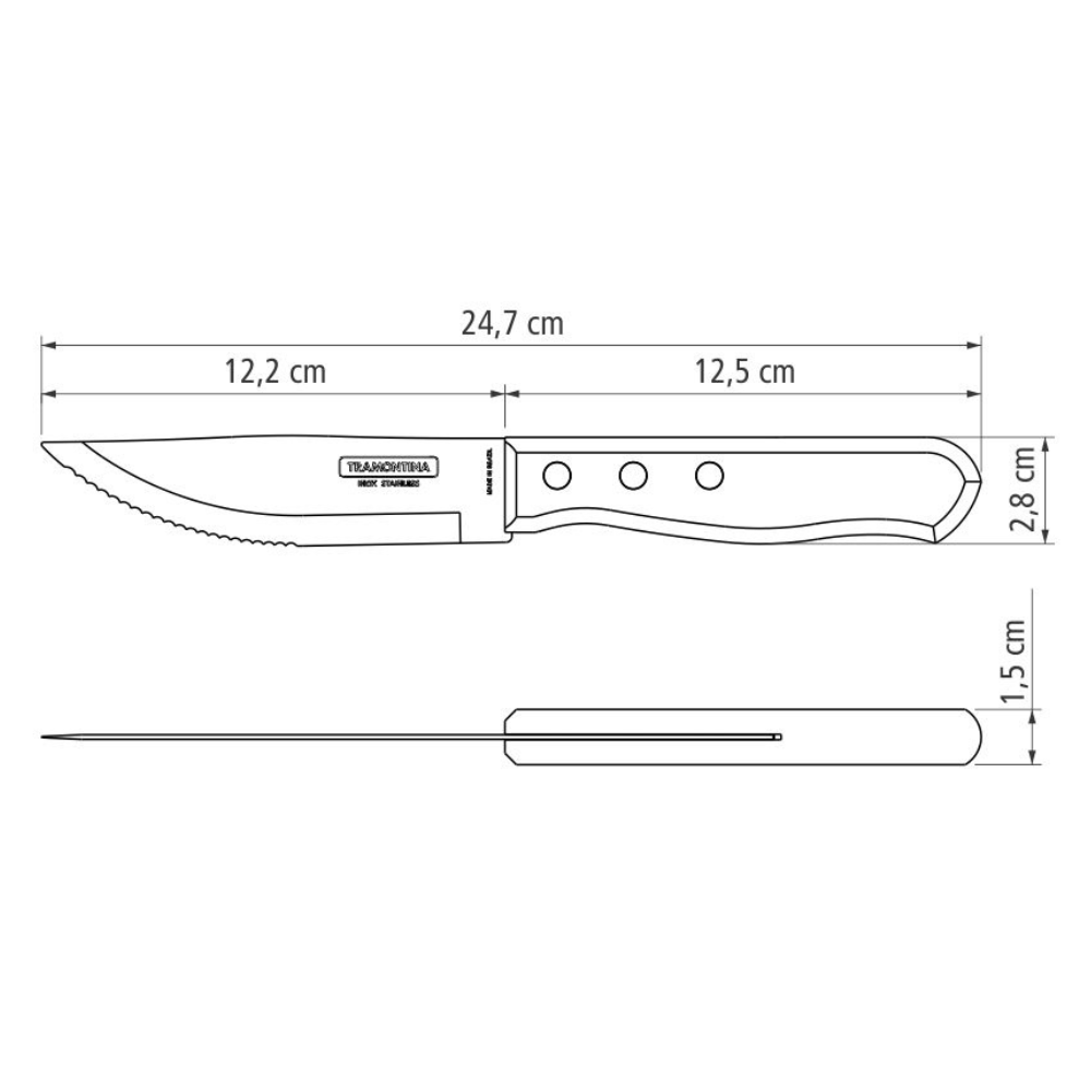 Cuchillo 5 pulgadas Tramontina grande para barbacoa Tradicional