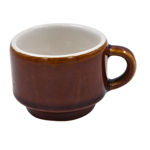 Taza de Expreso Apilable 3 0z Marron Laredo/Blanco