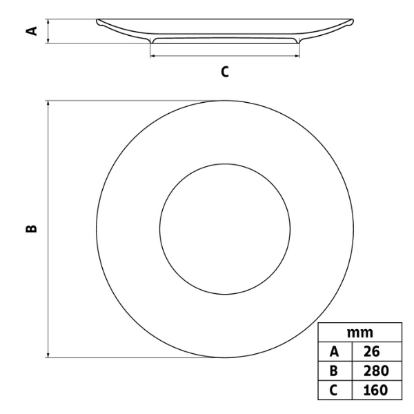 Plato Raso Kit 6 Topazio Hs 28 Cm @