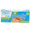 Paquete de 50 bolsas resellables para Sandwich con cierre Ekco