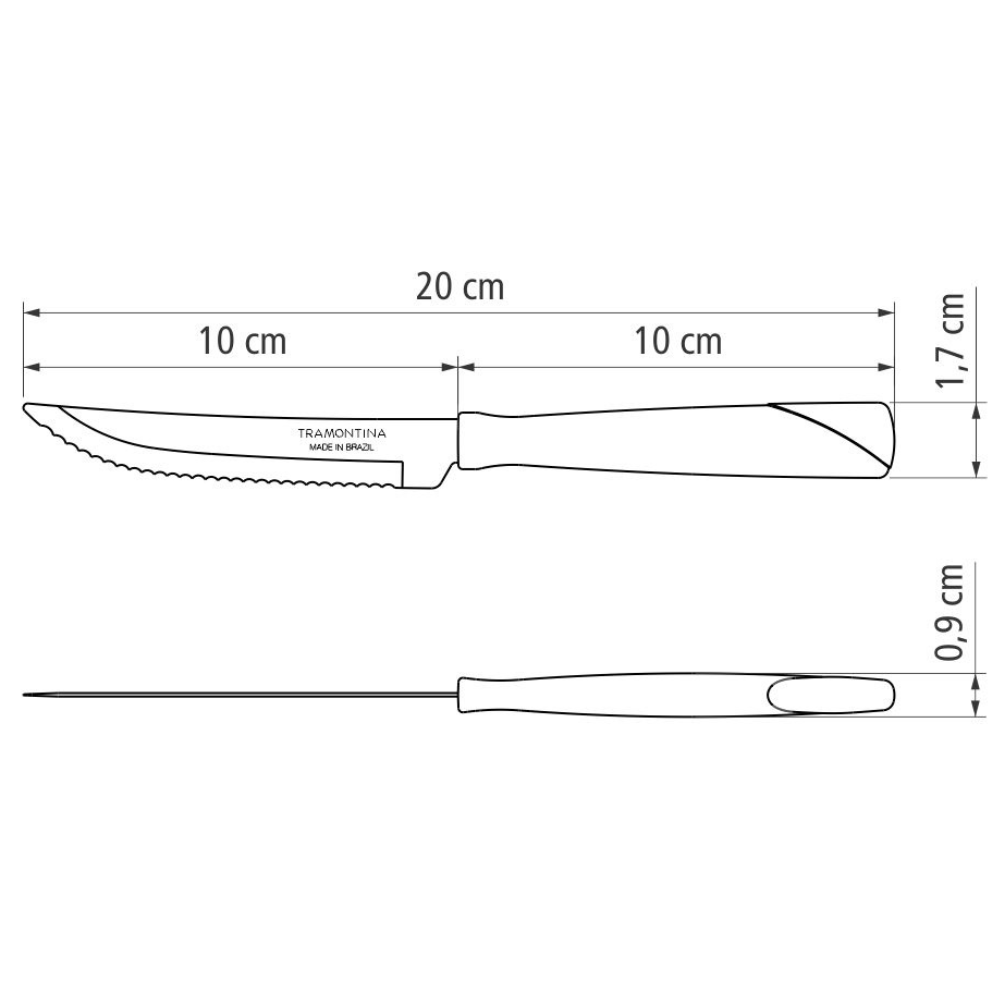 Cuchillo para asado 4 pulgadas New Kolor Rojo Tramontina