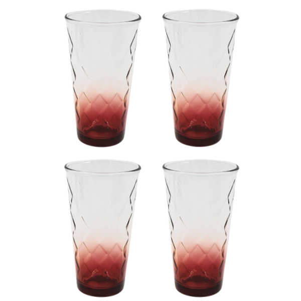 Juego De Agua Diamonds 5 Piezas Deco Difuminado Rojo(One Shot)