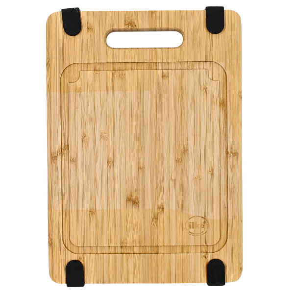 Tabla Bambu Pequeña  Con Topes Negro 28*20*1.5Cm@