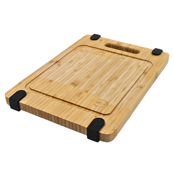Tabla Bambu Pequeña  Con Topes Negro 28*20*1.5Cm@