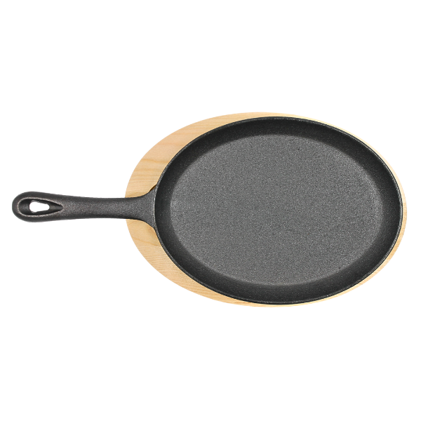 Sarten De Hierro Fundido 15" X 8" X 1.6" Ovalado Con Base