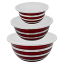 Juego De Bowls De Acero Con Tapa Plastica@
