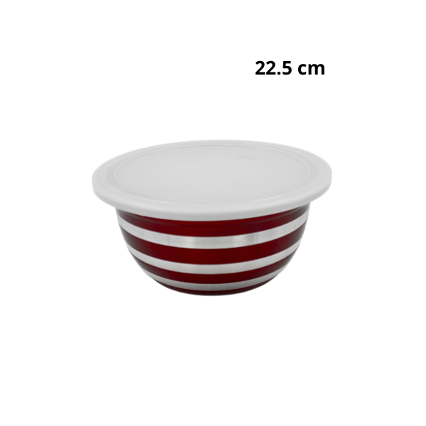 Juego De Bowls De Acero Con Tapa Plastica@