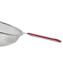 Colador Cromado 20 Cm Mango De Plastico Rojo