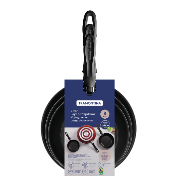 Juego de 3 sartenes Tramontina Linz Rojo