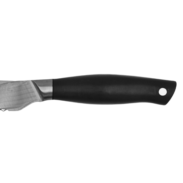 Cuchillo para pan 8”Hoja de acero completa, mango ABS, un remache@