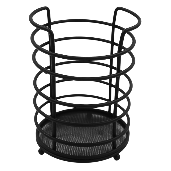 Porta utensilios de acero inox con esmaltado negro@