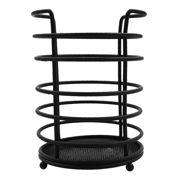 Porta utensilios de acero inox con esmaltado negro@