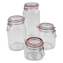 Set de 4 Contenedores de vidrio con tapa hermetica, .75, 1