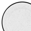 Plato Ensalada Melamina Blanca Con Borde Negro@