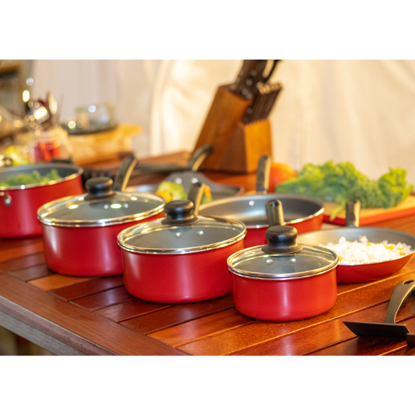 Batería de Cocina Tramontina Primeware Roja 18 Piezas