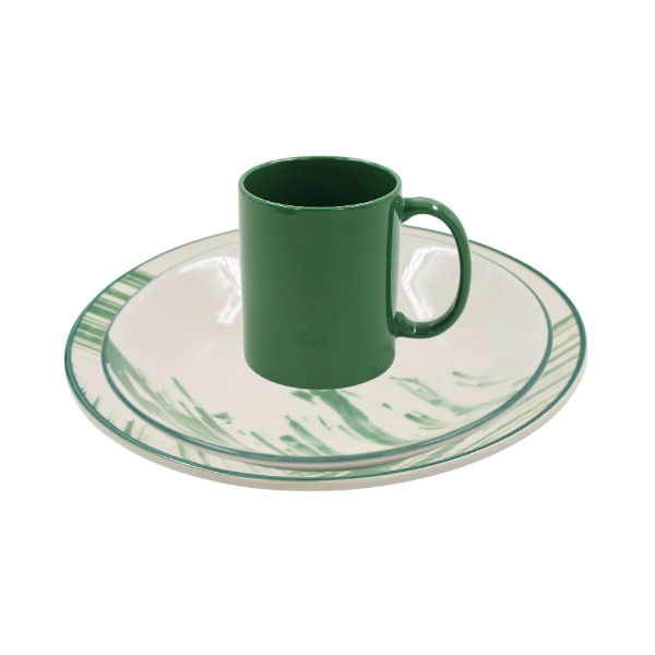 Vajilla 9 Pzas Trama Verde@