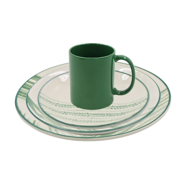 Vajilla 16 Pzas Trama Verde@