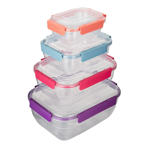 Juego de 4 contenedores de plastico para alimento varios colores HSH MOD. 200-4344-36 (36)