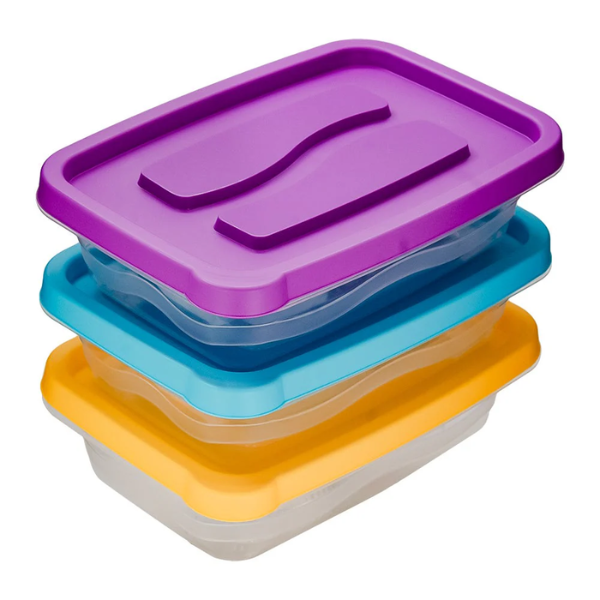Juego de 3 contenedores rectangulares de plástico 800 ml varios colores 200-8034-RBW Home Sweet Home (36)