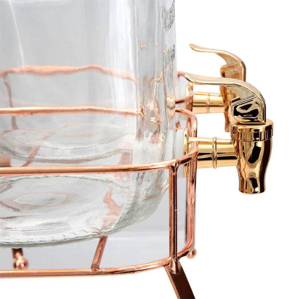 Juego de despachadores de vidrio 4 L base cobre MOD. ATA1126