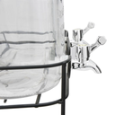 Juego de 2 Despachadores de Vidrio 4 L  cada uno, con base doble metalica color negro    MOD. ATA1128