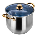 Olla alta de acero inoxidable con tapa de vidrio 7.3 L 24x19 cm Qualite Basic MOD. A06 (8/12)