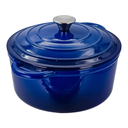 Olla de hierro fundido acabado peltre con tapa @