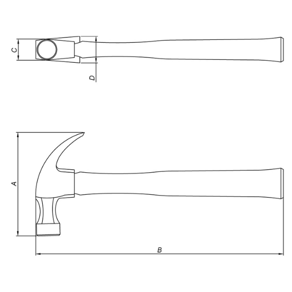 Martillo de garra Tramontina con mango de madera de 454 g (16 oz) (BAJA)