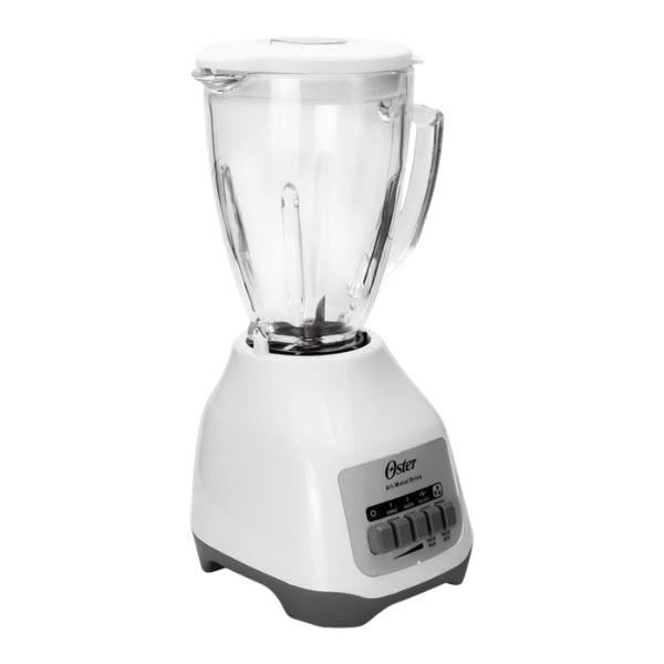 Licuadora Soho Lite Blanca con botones vaso de vidrio