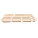 Plato rectangular 6 divisiones melamina beige Tavola