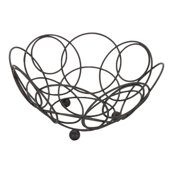 Canasta para frutas de acero inoxidable con esmaltado negro 26 cm @