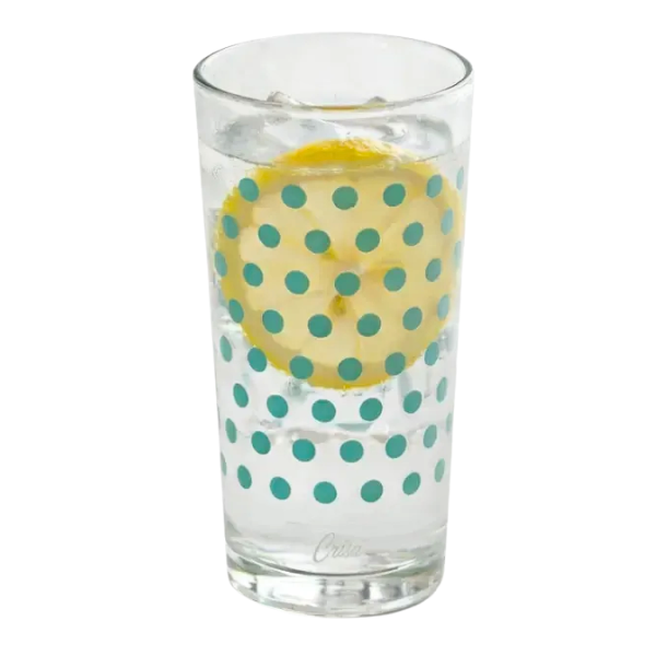Juego de 6 vasos puntitos menta @