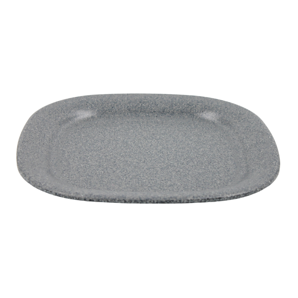 Plato cuadrado 25 cm melamina Gray Granite Tavola