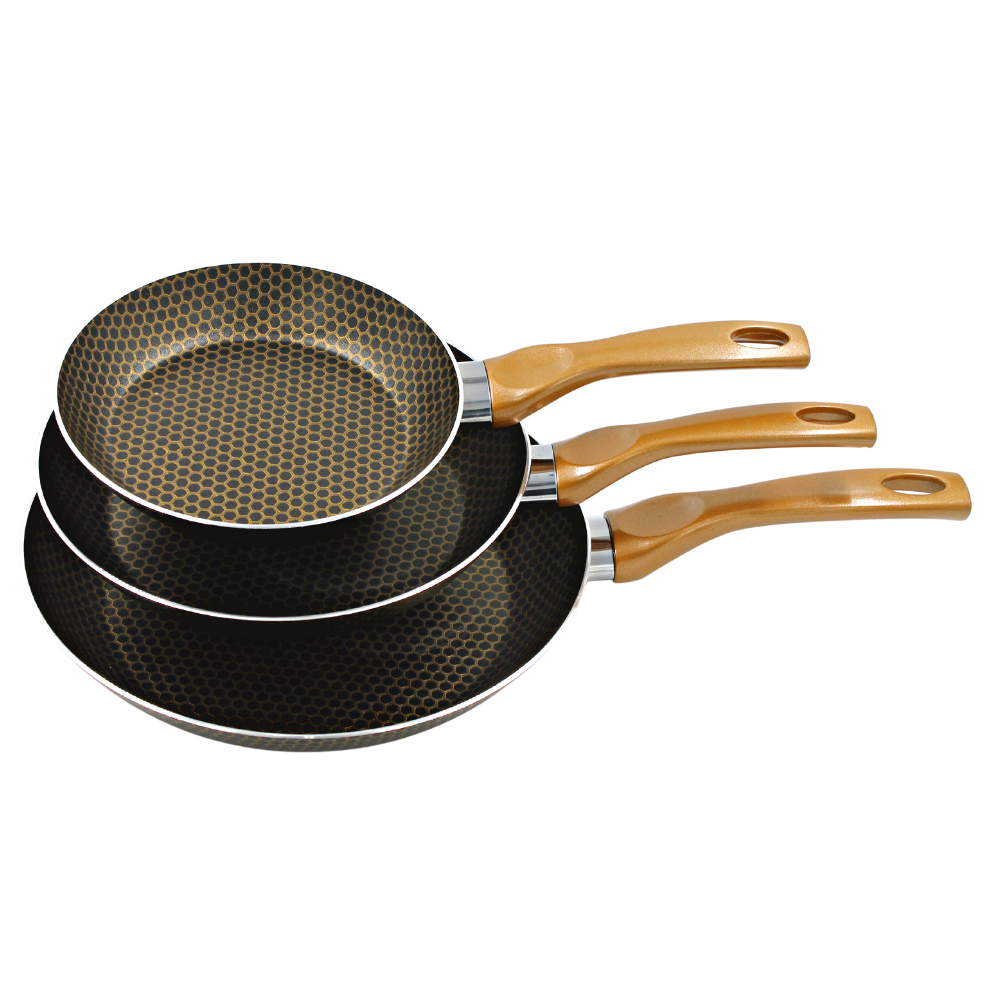 JUEGO DE 3 SARTENES 2 TAPAS COLOR COBRE COPPER PAN APTO PARA HORNO