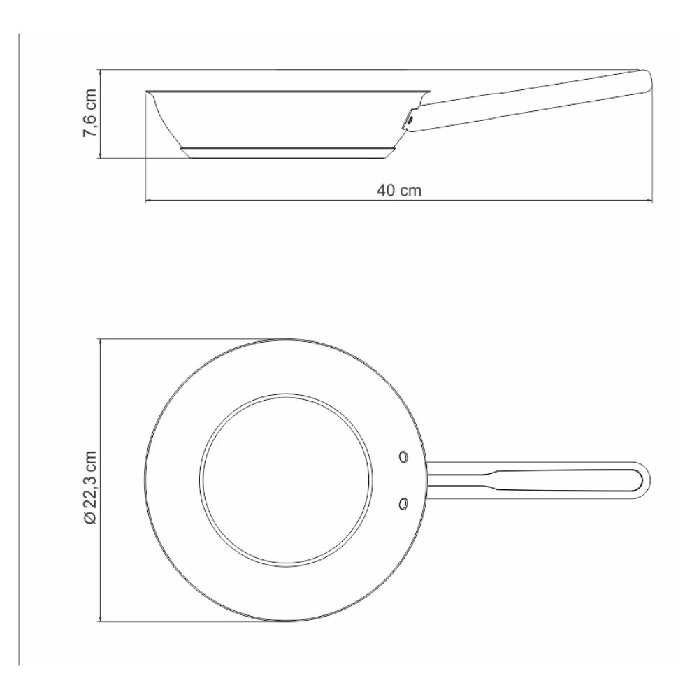 Sartén Tramontina Ventura 20 cm acero inoxidable con antiadherente