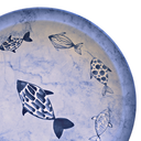 Plato postre 21 cm porcelana Tramontina decorado Pescado