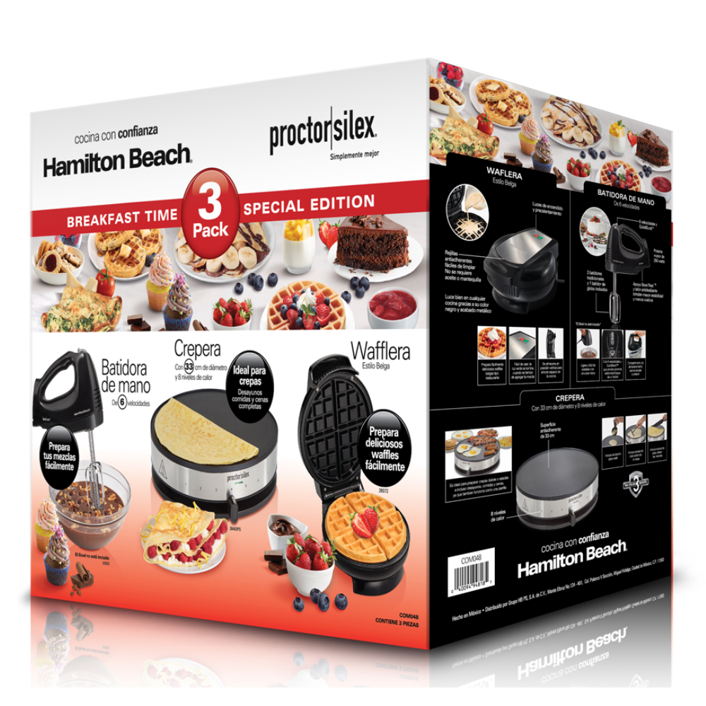 Waflera Hamilton Beach Maquina para hacer wafles crepes pancakes