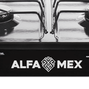 Parrilla de gas 4 quemadores con cubierta porcelanizada negra AlfaMex