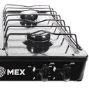 Parrilla de gas 4 quemadores con cubierta porcelanizada negra AlfaMex