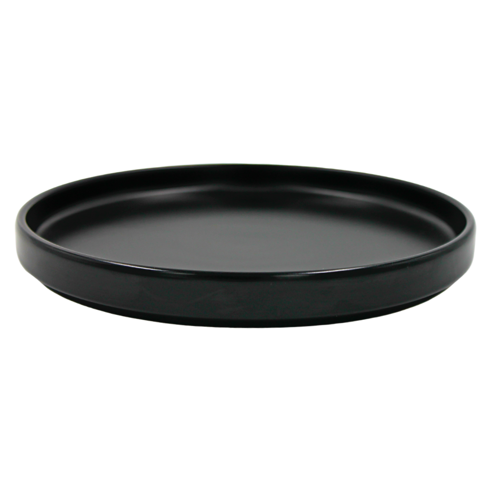 Plato trinche 23 cm negro Mate Mediterráneo Anfora