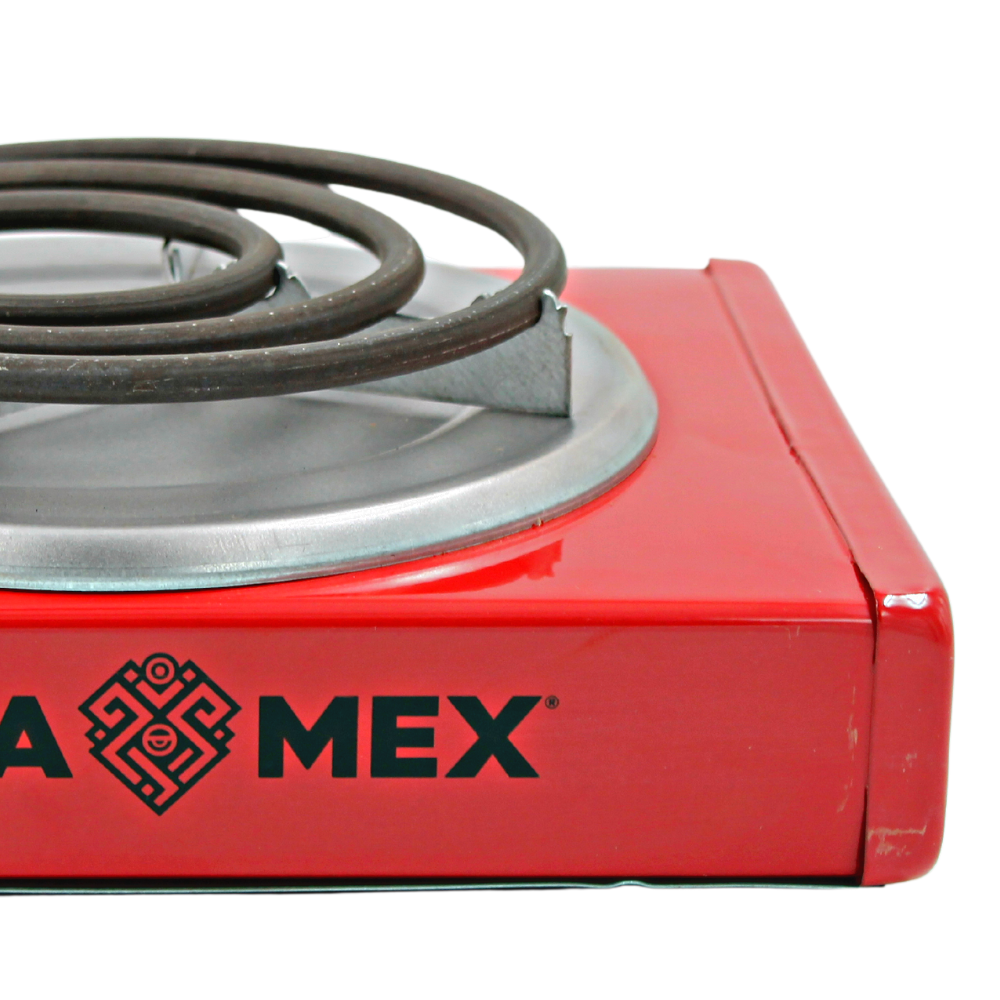 Parrilla eléctrica cuadrada 1 resistencia roja AlfaMex