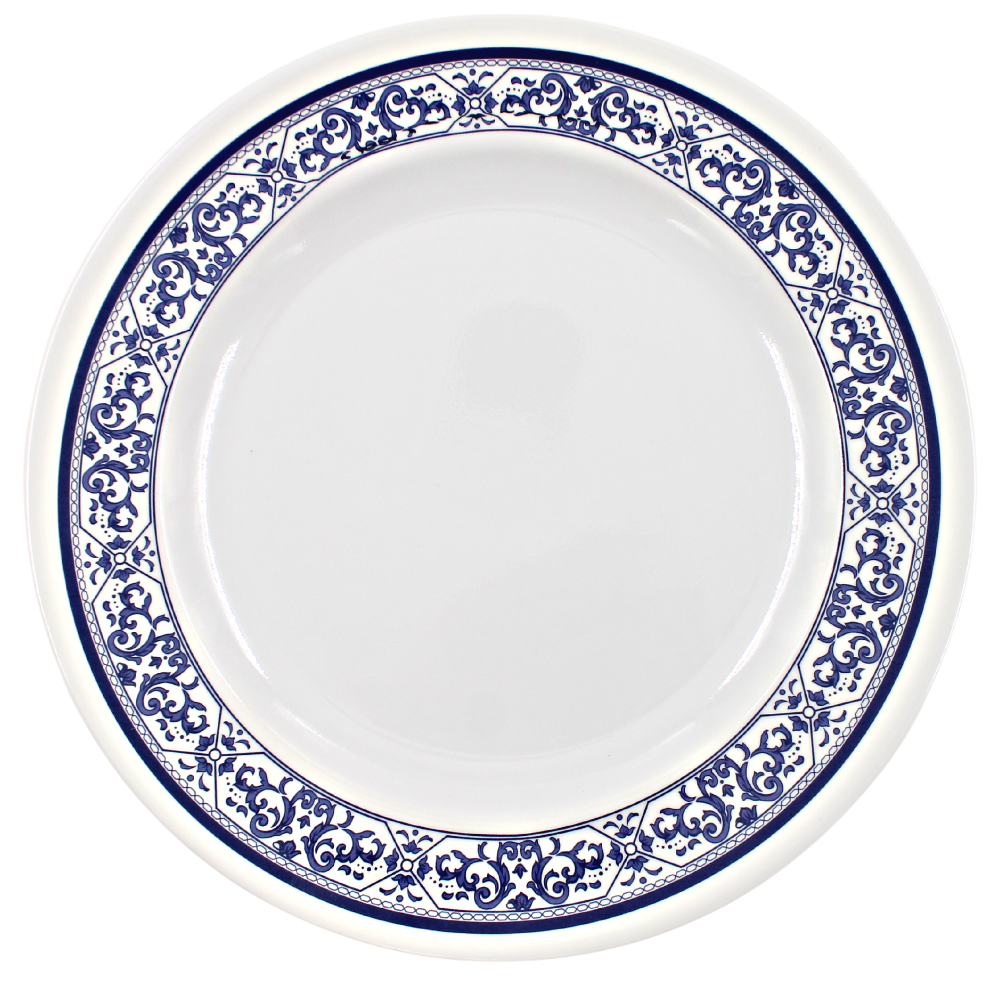 Plato extendido 10&quot; 24.5 cm melamina talavera azul