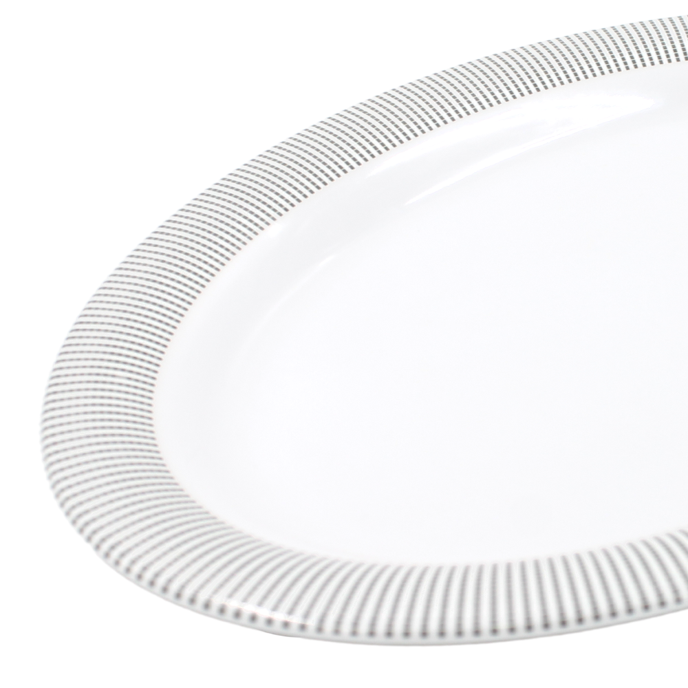 Plato oval 14" 36 cm melamina Premium Elegantza Gris