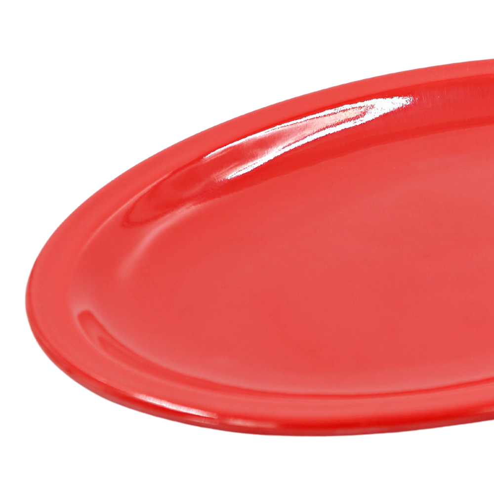 Plato oval 11.5&quot; 29 cm melamina rojo