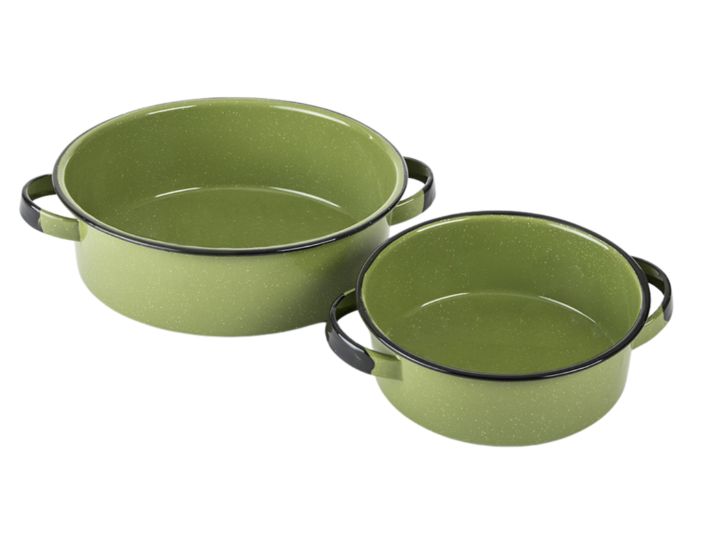 Batería de cocina Cinsa 9 piezas peltre línea Clásica Huasteca verde