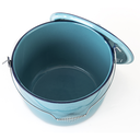 Olla de peltre para caldos convexa con asa 30 cm. Cinsa con Tapa Cap. 13.1 Litros Azul Turquesa