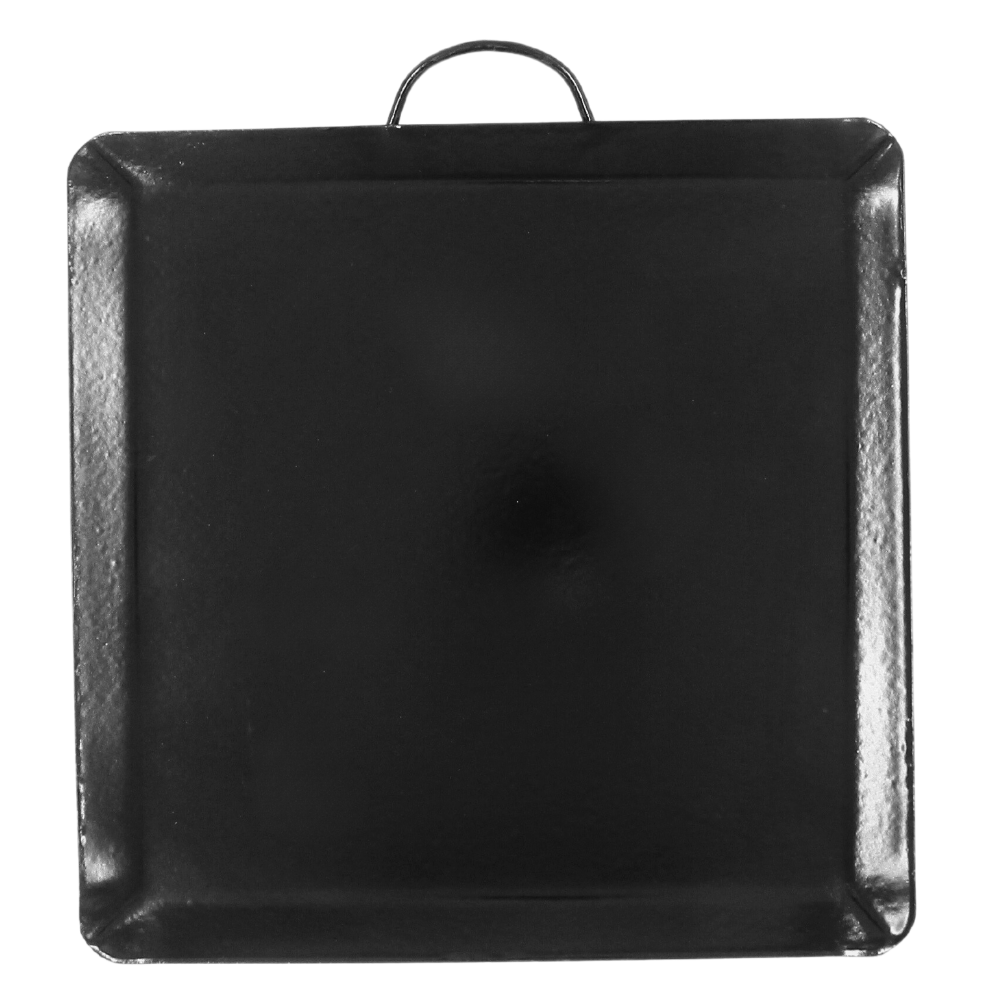 Comal cuadrado 22 cm con asa de alambrón