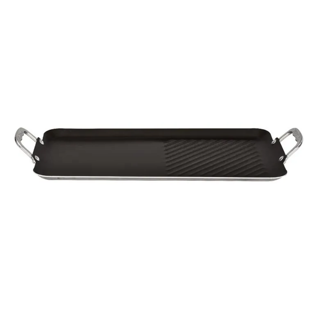 Comal Grande De Aluminio Doble Quemador Vasconia Con Teflon